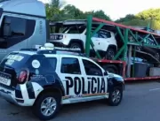 Quadrilha rouba dois veículos de caminhão-cegonha 