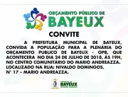 Prefeitura de Bayeux promove plenária do orçamento