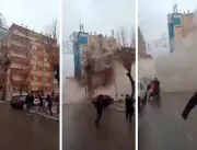 Vídeo chocante mostra momento em que prédio desaba