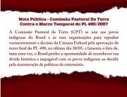 Nota Pública da CPT - Contra o Marco Temporal do PL490