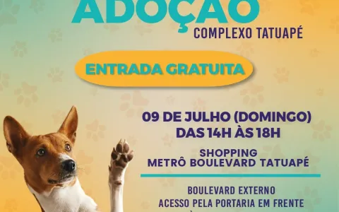 Complexo Tatuapé promove mais uma edição da Feira de Adoção de cães e gatos