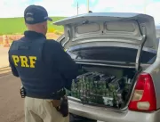 Homem é preso em carro carregado com maços de ciga