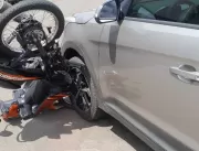 Carro desgovernado atinge motoneta no centro de Er