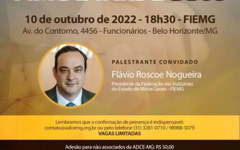 ADCE-MG promove palestra com presidente da Fiemg