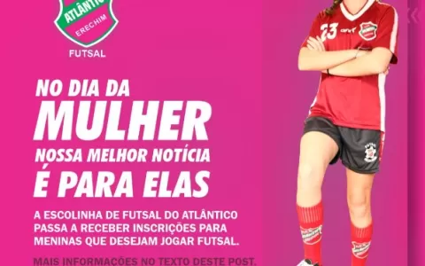 No Dia da Mulher, Atlântico anuncia futsal feminin