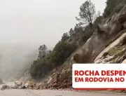 Vídeo: pedra gigante despenca em rodovia na Califó