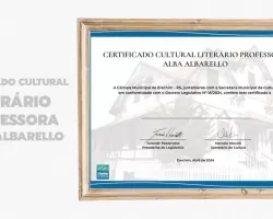 Certificado Cultural Literário Professora Alba Alb