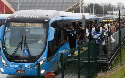 Ônibus recém-incorporados ao BRT e usados no Rock 